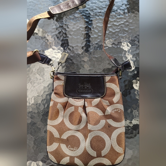 Coach Handbags - Coach Brown and Cream Crossbody Bag